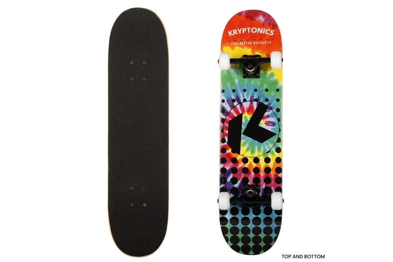 Kryptonics 31-inch Star Series Complete Skateboard Rainbow Dot