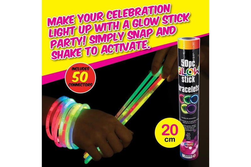 Ozstock 50Pcs Glow Sticks Mixed Color Bracelets Party Glowsticks Glow InThe Dark