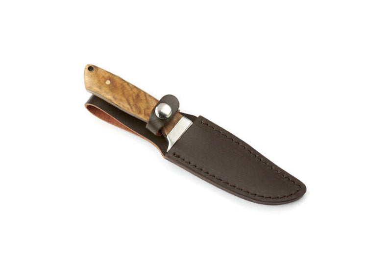 Whitby Knives Walnut Handle Survival Camping SS Knife w Sheath - 3.5'' Blade