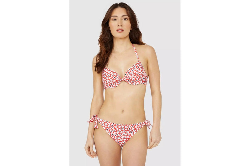 Debenhams Womens/Ladies Ditsy Print Underwired Bikini Top (Red) (36A)