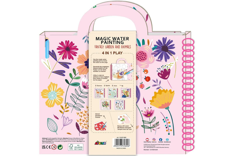 Avenir: 4 in 1 Play Book Magic Water Painting - Fantasy Garden