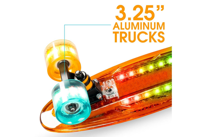 Madd Gear Light Up Retro Graphic Board - Orange / Teal