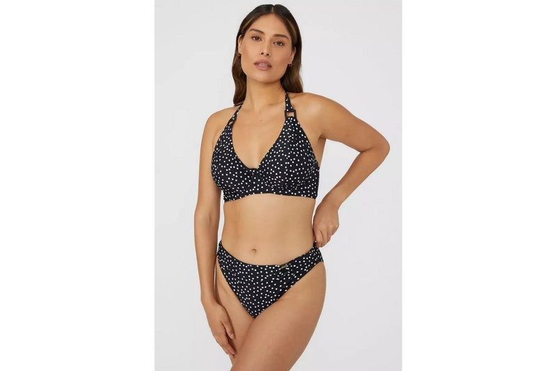 Gorgeous Womens/Ladies Spotted Non-Padded Bikini Top (Monochrome) (32H)