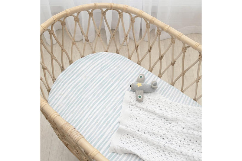 2pc Living Textiles Infant Cotton Nursery Bassinet Fitted Sheets Up Up & Away