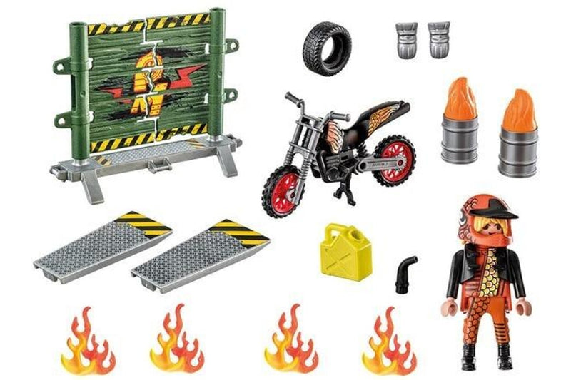 Playmobil: Stuntshow Motobike with Fire Wall (71256)