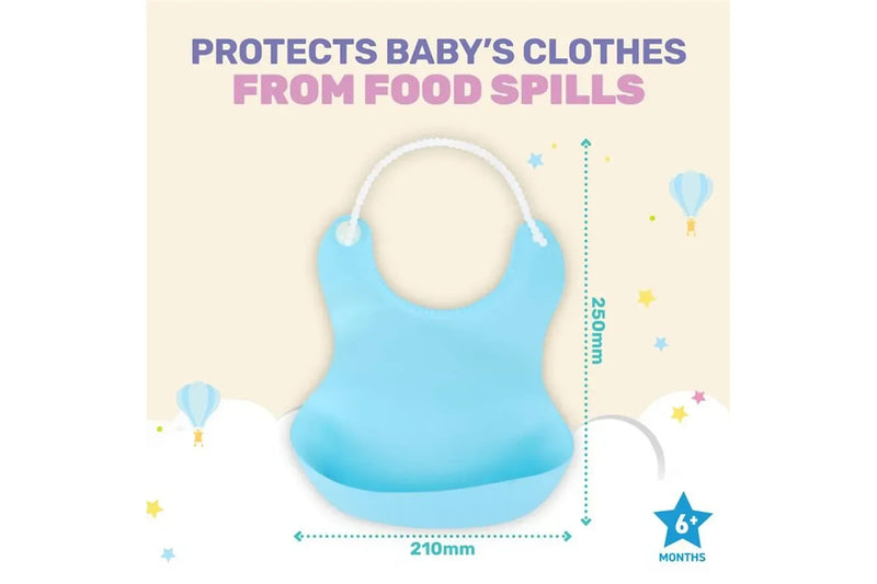 Costcom Baby Kid Smock Toddler Waterproof Soft Silicone Feeding Bib Apron Pouch BPA Free