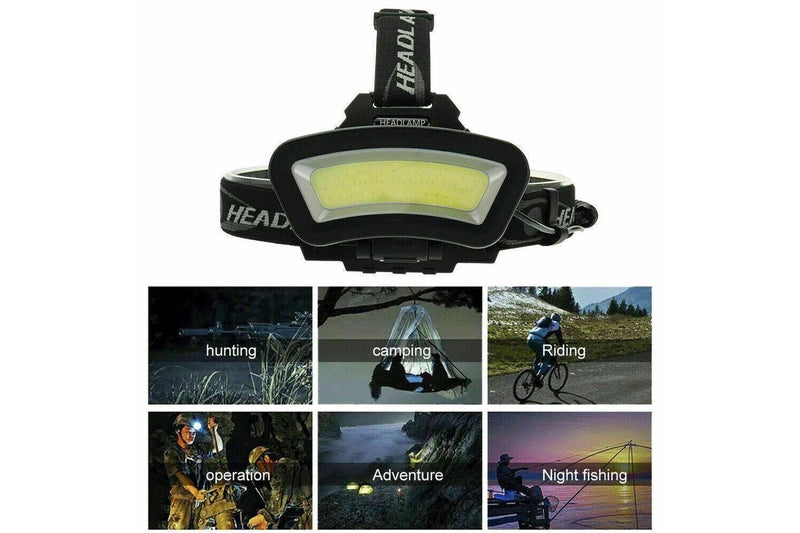 Ozstock 2 PCS 1000000LM COB+LED Headlamp Headlight Torch USB Rechargeable Flashlight Work