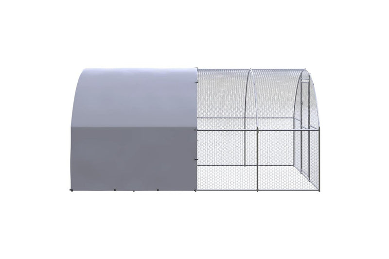 Outdoor Chicken Coop 3x4x2 m Galvanised Steel vidaXL