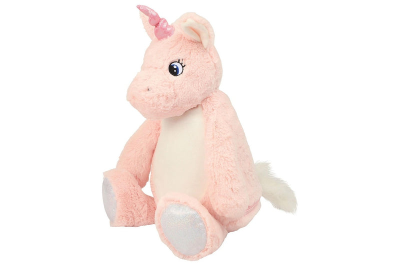 Mumbles Zipped Unicorn Plush Toy (Pink) (One Size)