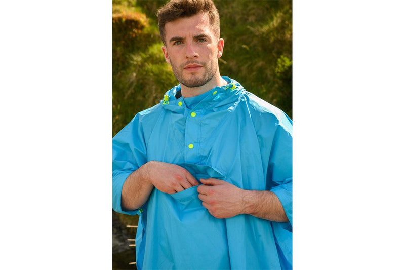 Mac In A Sac Packable Unisex Adults Poncho Waterproof Cape One Size Neon Blue