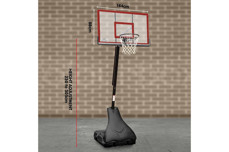 Kahuna Portable Basketball Ring Stand w/ Adjustable Height Ball Holder