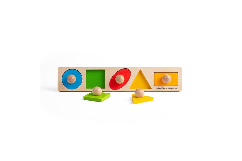 6pc Bigjigs Toys Shape Matching Board Kids Wooden Educational Play Toy 12m+