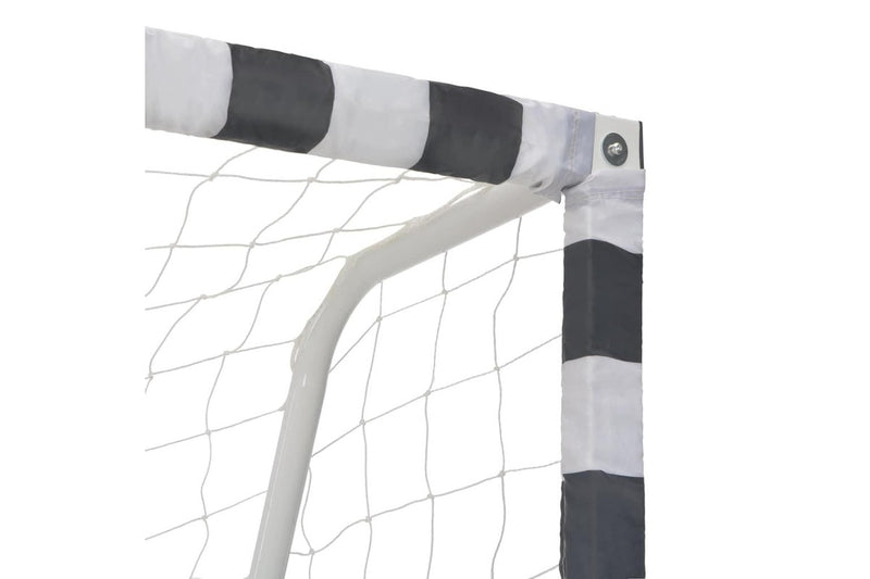 Soccer Goal 300x200x90 cm Metal Black and White vidaXL