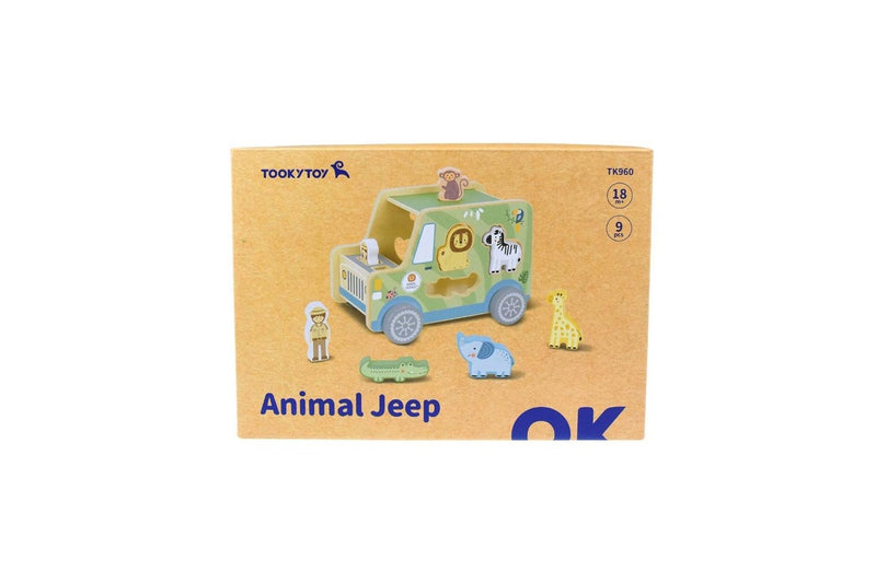 Tooky Toy My Forest Friends Wooden Animal Jeep Fun Play Set Kids Children 18m+