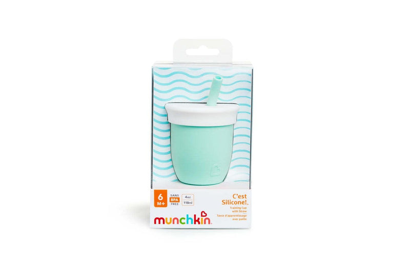 Munchkin 4oz 118ml C'est Silicone! Open Training Sippy Cup with Straw 6M+