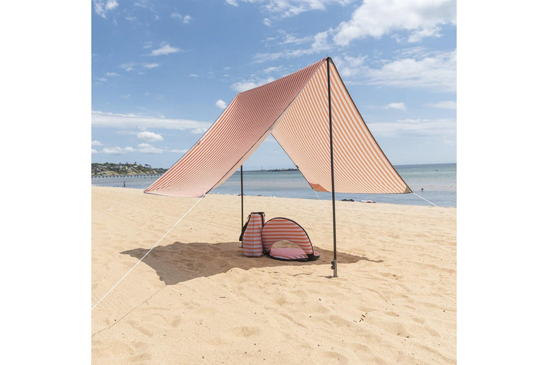 Life! Haven 150cm x 320cm A Frame Outdoor UV Sun Tent Shelter Canopy Grey Orange