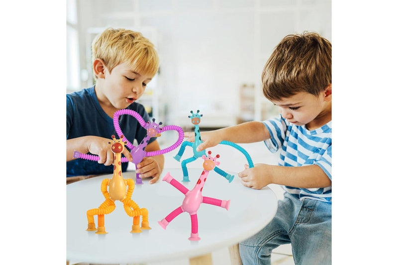 4Pcs Telescopic Suction Cup Giraffe Toy Fun Tube Toy Kid Toy