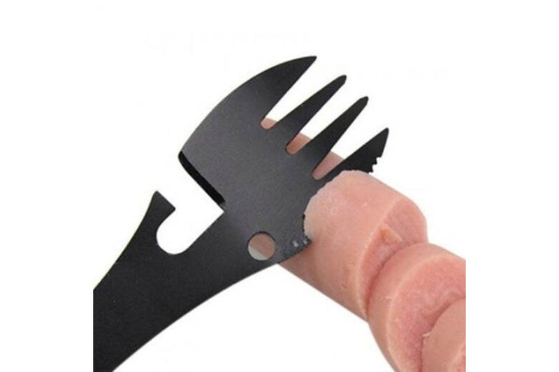 Multifunctional Stainless Steel Fork And Spoon Black Camping Cooking Utensils