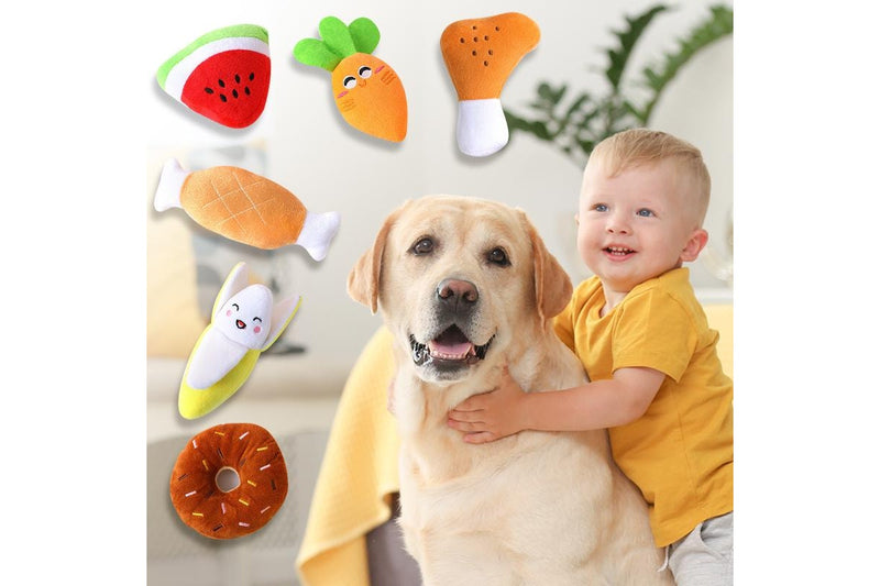 ZOOMIES 6-Pack Dog Squeaky Toys - Fruit