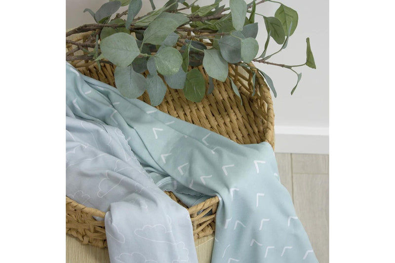 2PK Bubba Blue Nordic 80x80cm Soft Jersey Swaddle Wrap Baby 0-12m Dusty Sky Mint