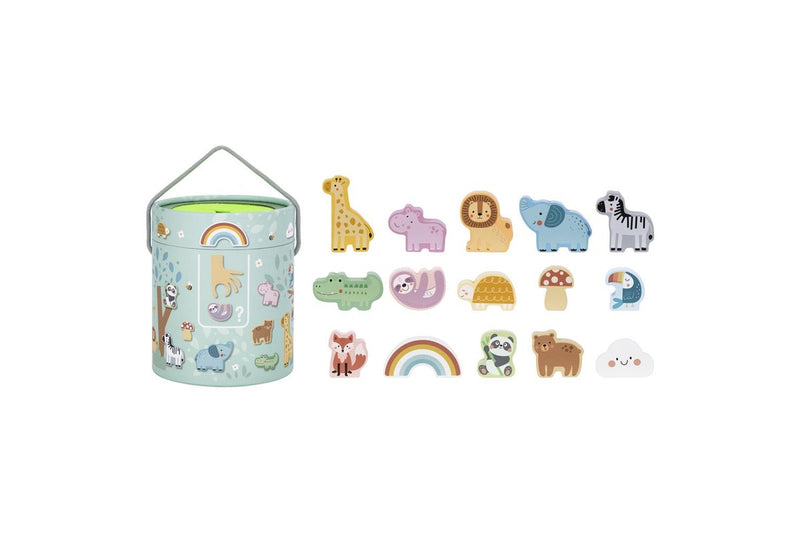 Tooky Toy Animal Shape Touch & Match Toy Box Bucket Kids Children Playset 3+