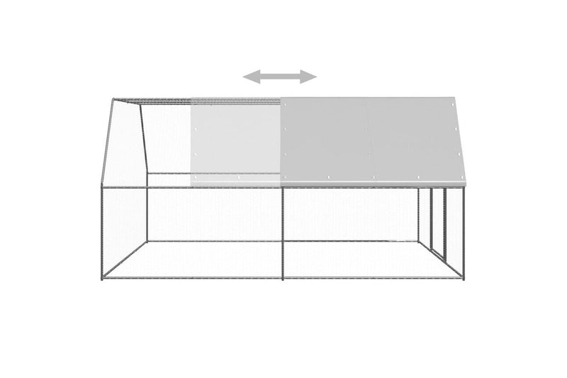 Outdoor Chicken Cage 3x4x2 m Galvanised Steel vidaXL