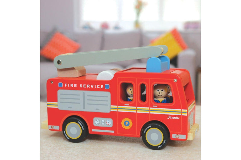 Indigo Jamm 28cm Freddie Fire Engine Kids Children Fun Wooden Vehicle Toy 18m+