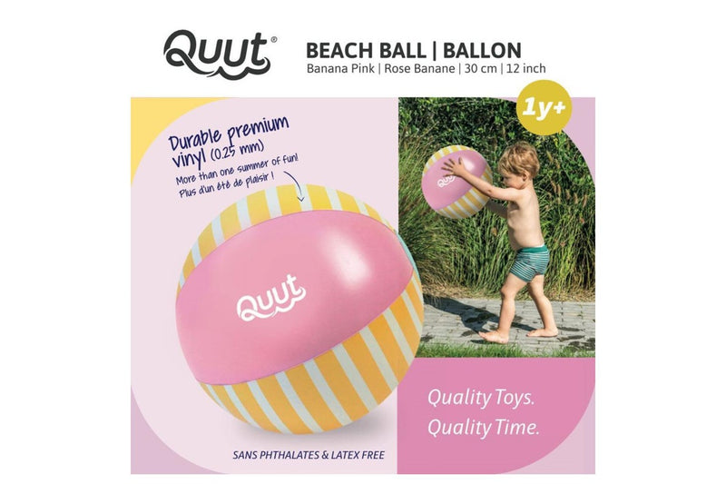 Quut Inflatable Beach Ball 30cm Round Banana Pink Kids Children Play Toy 1y+