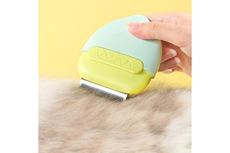 2-in-1 Portable Pet Comb - Lemon