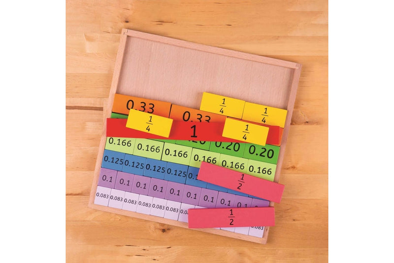 51pc Bigjigs Toys Wooden 30cm Fractions w Tray Math Number Solving Kids Toy 3+