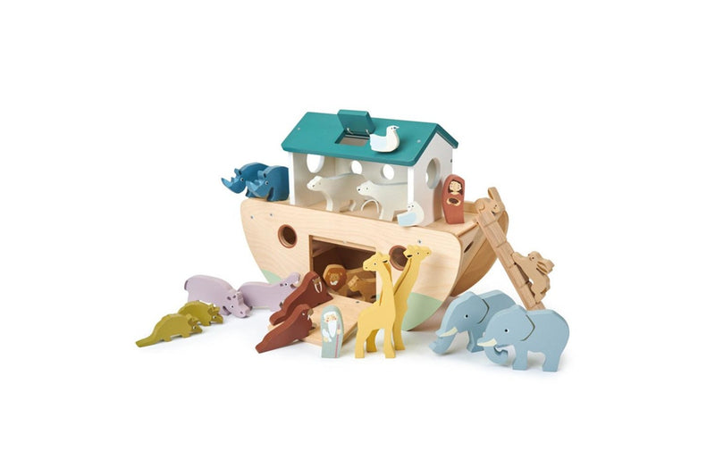 Tender Leaf Toys 38cm Noah's Wooden Ark w 10-Pair Animal Toy Play Set Kids 3y+