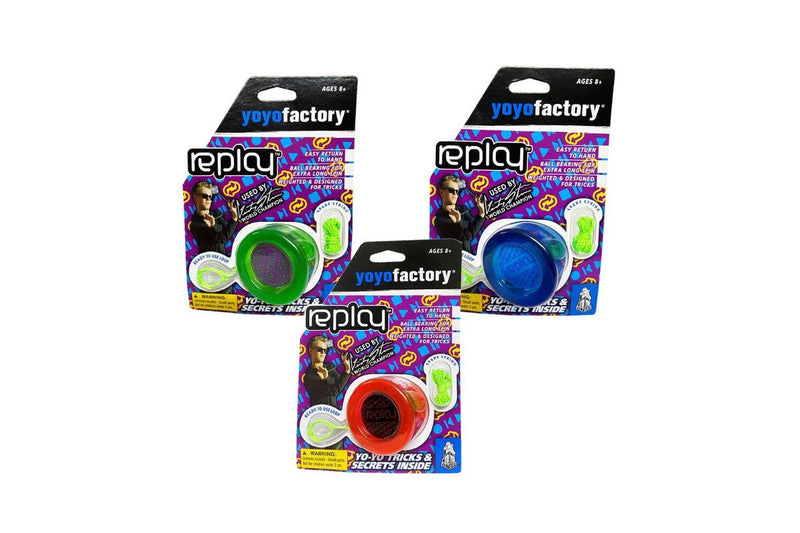 YoYo Factory Replay Kids Fun Play Classic Plastic Round Toy Game 8y+ Assorted