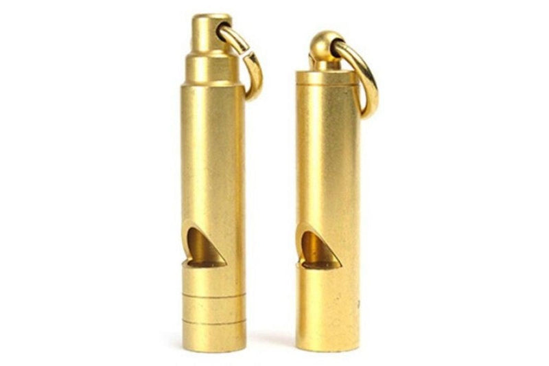 Brass High Frequency Survival Whistle Emergency Tool Gold Round Head Safety Whistles