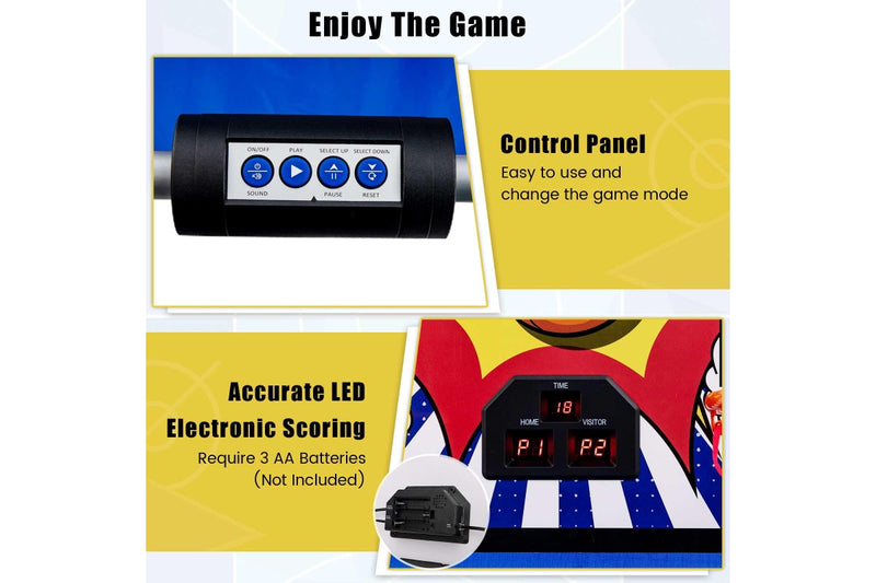 Costway Foldable Electronic Basketball Arcade Game Dual Basketball Game Set w/4 Balls&Hand Pump