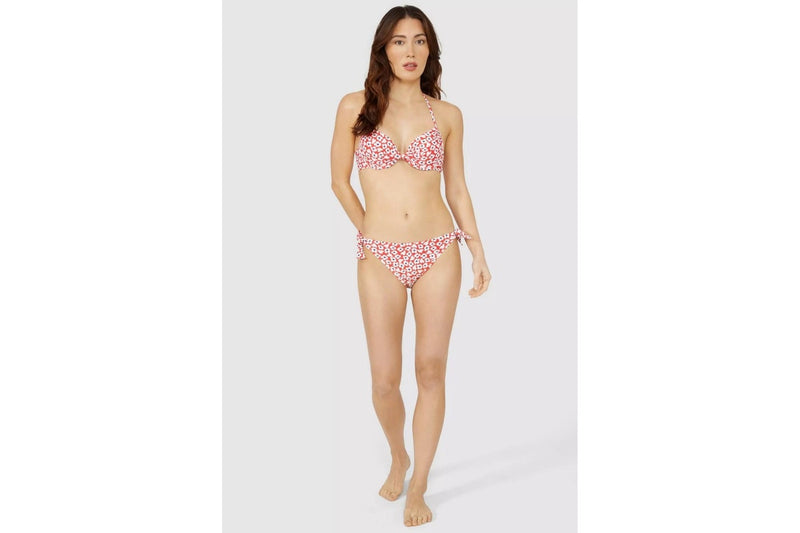 Debenhams Womens/Ladies Ditsy Print Underwired Bikini Top (Red) (32B)