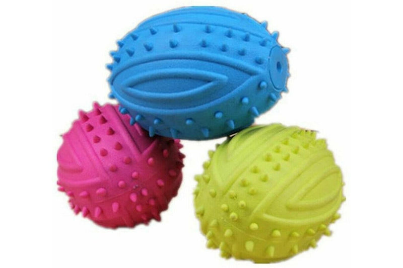 Costcom Puppy Toys Dog Toy Rubber Ball Tooth Teething Chew Training Balls Gum Bite Clean