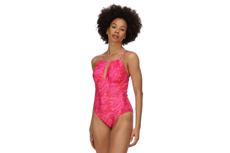 Regatta Womens/Ladies Halliday One Piece Swimsuit (Pink Fushion) (10 UK)