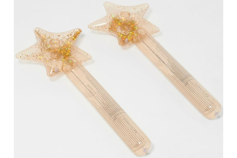 Sunnylife: Kids Inflatable Star Wand - Princess Swan Gold (Set of 2)