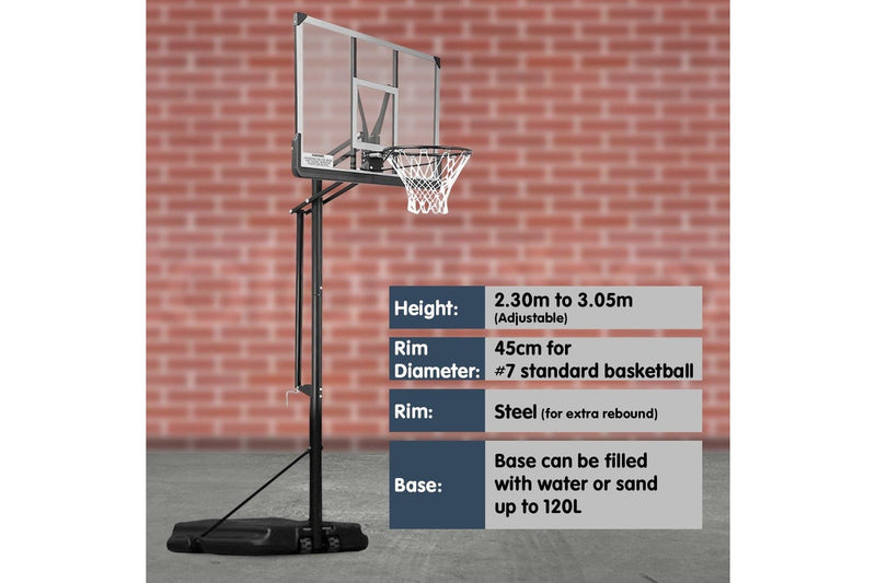 Kahuna Height-Adjustable Basketball Portable Hoop for Kids and Adults