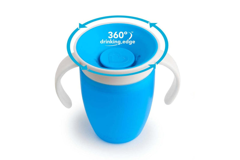 Munchkin 7oz 200ml Miracle 360deg Baby Toddler Anti-Spill Trainer Cup Blue 6M+