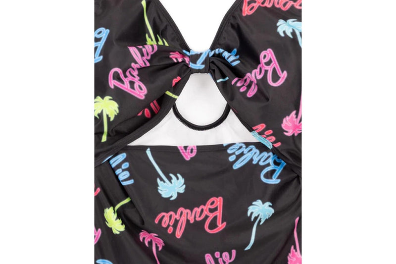 Barbie Womens/Ladies Palm Tree Logo One Piece Swimsuit (Black) (XXL)