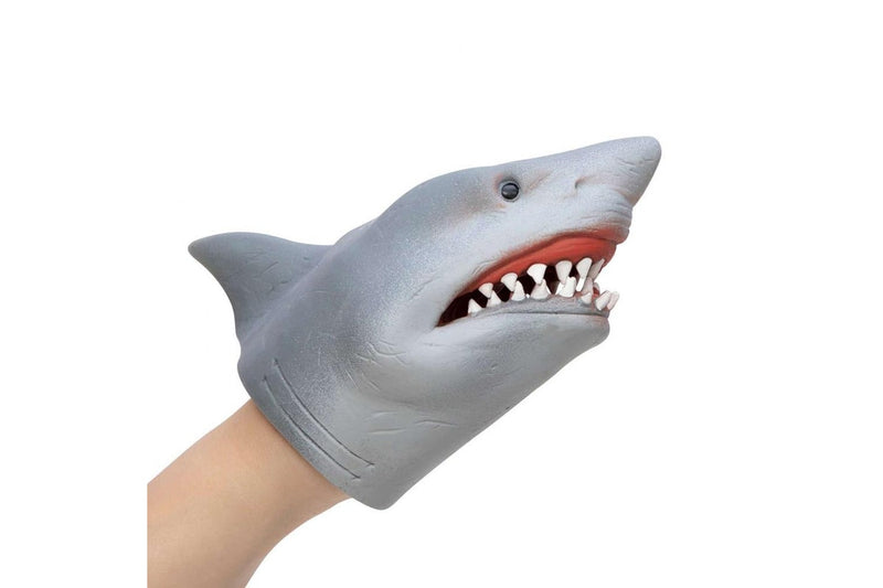 2PK Schylling Stretchy Shark Hand Puppet Kids Fun Pretend Role Play 15cm Toy 5y+