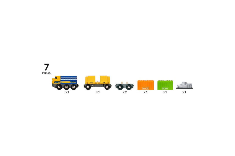 7pc Brio Three-Wagon Cargo Train Kids Childrens Pretend Play Interactive Toy 3y+