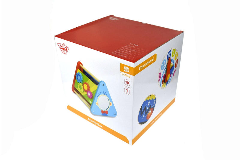 Tooky Toys Kids Toddler's Interactive Activity Box Toy w Mazes Gears 18m+