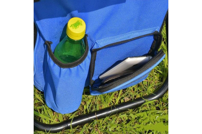 HYPERANGER 2-in-1 Camping Chair with Insulated Ice Bag - Blue