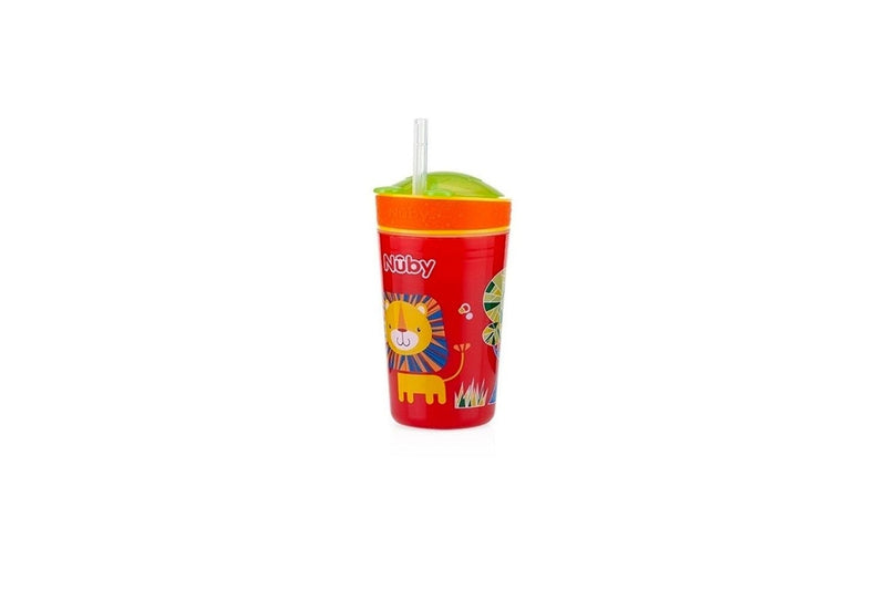 2x Nuby 2-in-1 Snack and Sip Drinking Cup w Container 270ml 6m+ Assorted