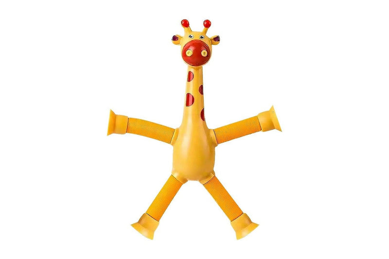 4 Pieces Telescopic Stretchy Giraffe Suction Toy Tube Shape Changing Fidget Blocks