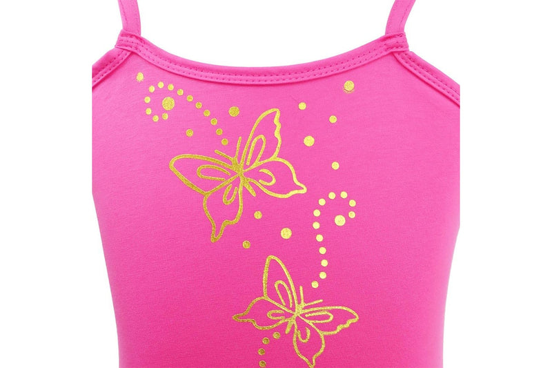 Pink Poppy Butterfly Hot Pink & Gold Multi-Layered Kids Toddler Dress Size 3-4y