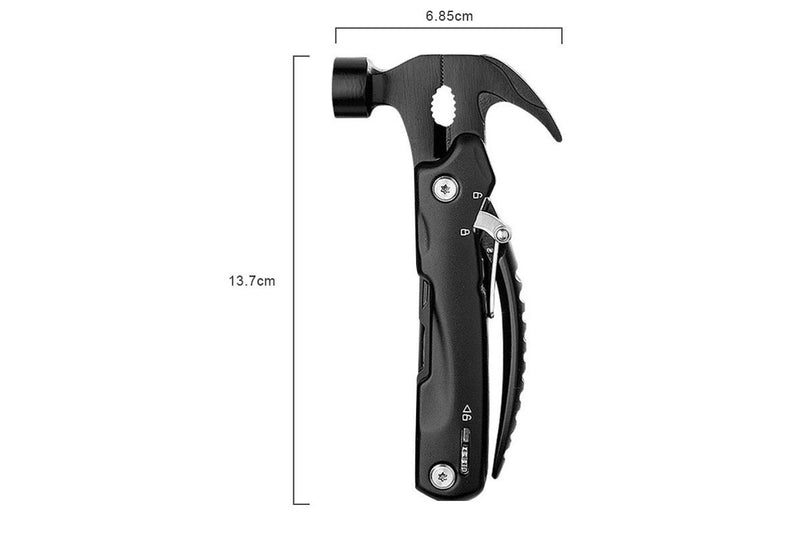 Multi-Purpose Hammer Camping Multitool - Black