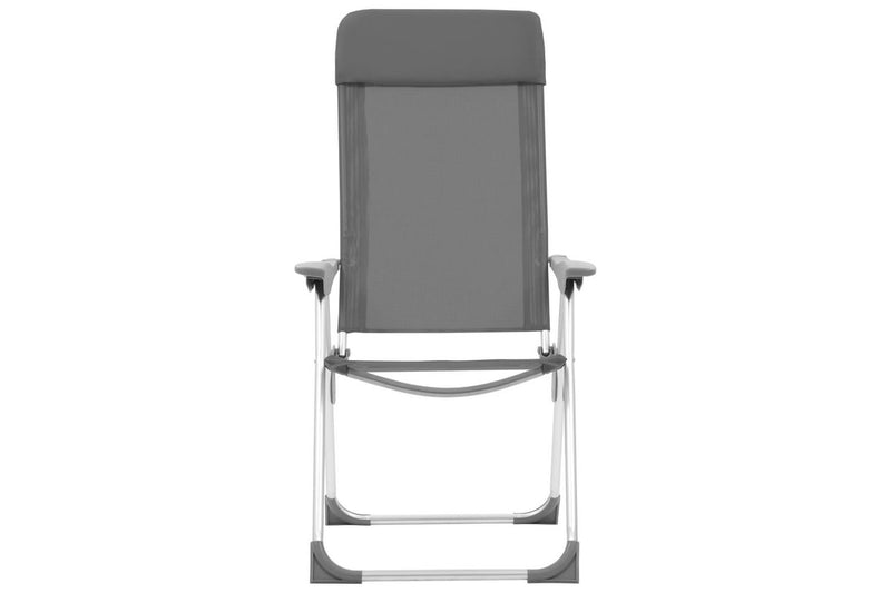 Folding Camping Chairs 2 pcs Grey Aluminium vidaXL